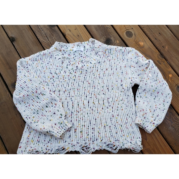 SOLD☆ New MOD Confetti Destroyed Sweater M/L - Picture 7 of 8